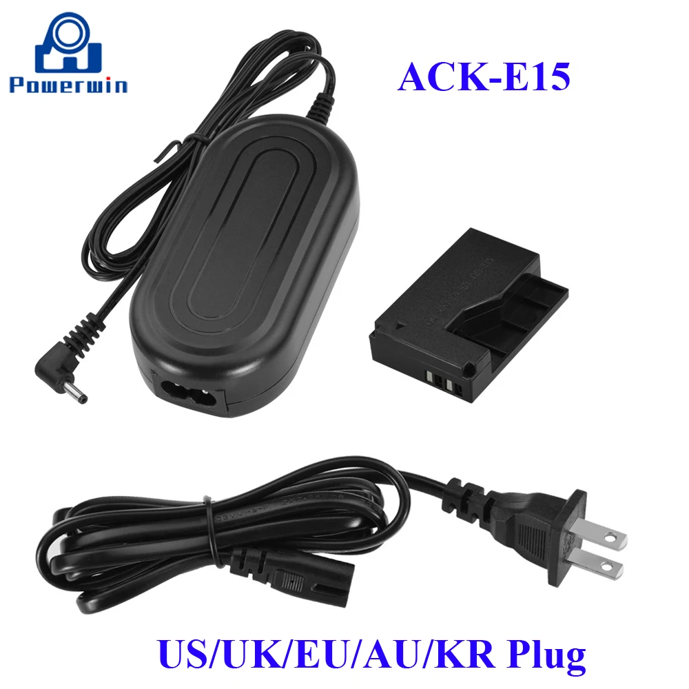 Adattatore Per Fotocamera Powerwin Ack-E15 Acke15 Ack E15 Dr-E15 Alimentatore Ca Per Batteria Fittizia Per Eos 100D Rebel Sl1 X7 Powershot Sx70