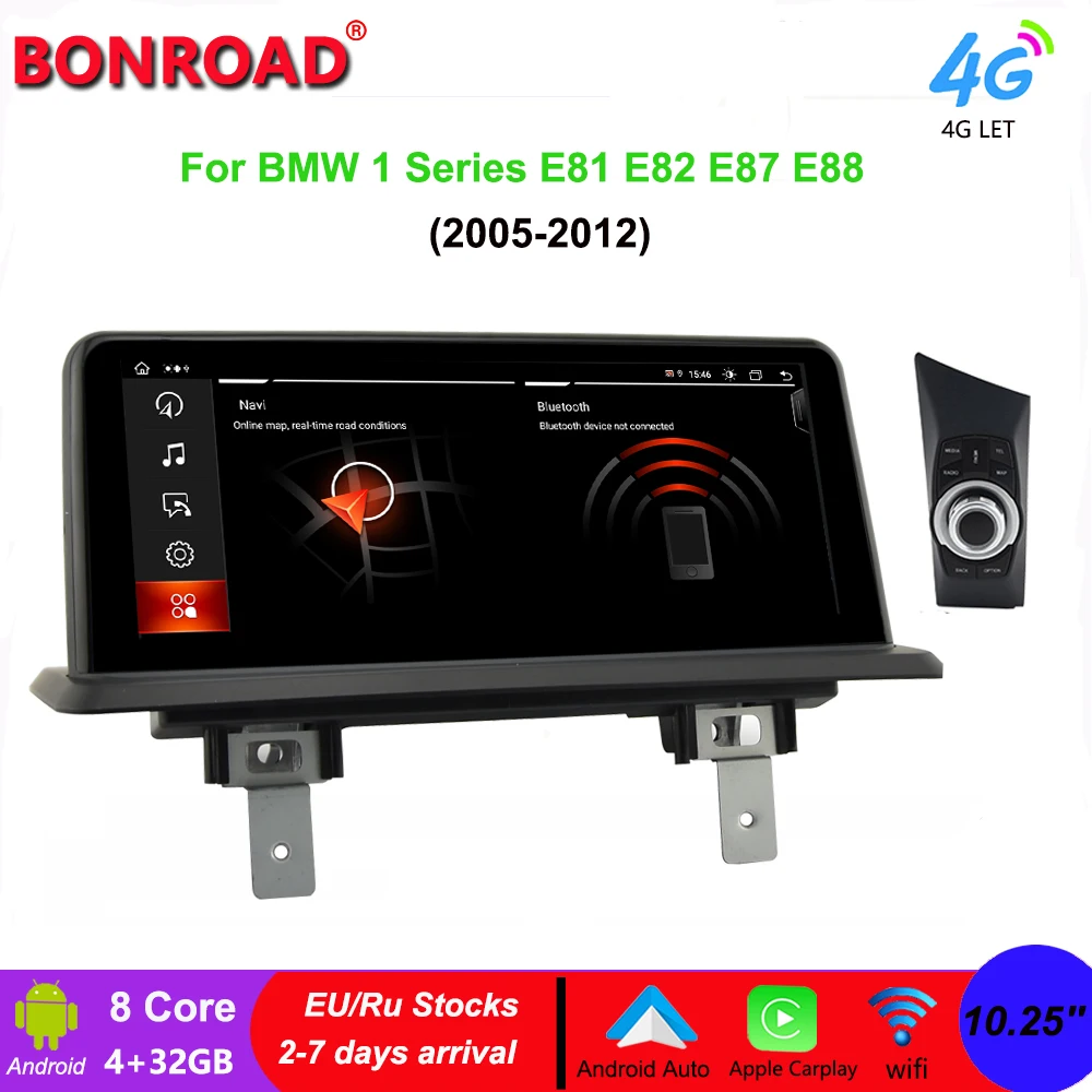 Bonroad 10.25 Bmw E87 Android 12 Autoradio Per Bmw Serie 1 E81 E82 E87 E88 Ccc Cic Wireless Carplay 4G Lettore Multimediale Gps