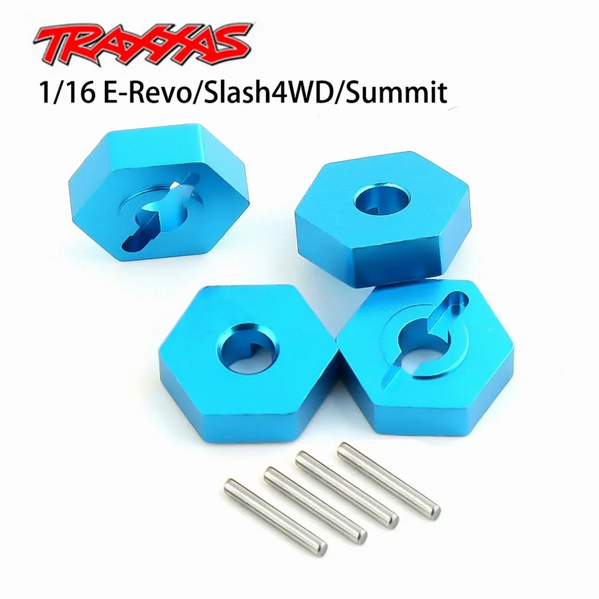 4Pcs Alluminio 4Mm Adattatore Hex 12Mm Drive Hub Con Pin Per Traxxas 1/16 E-Revo/Slash4Wd/Summit #7154 Rc Car
