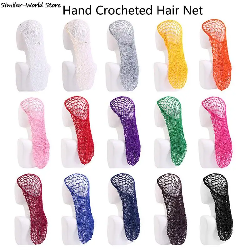 Ladies Hand Crochet Droop Hair Net Hair Protector Long Net Sleeping Hair Net Cover Trucco Hair Wrap Net Hair Woven