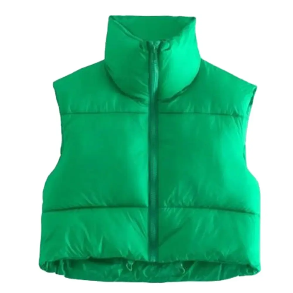 2024 Colletto Alla Coreana Piumini Eleganti Capispalla Caldi Cintura Casual Senza Maniche Inverno Donna Gilet Giacche Moda Autunno Nuovo