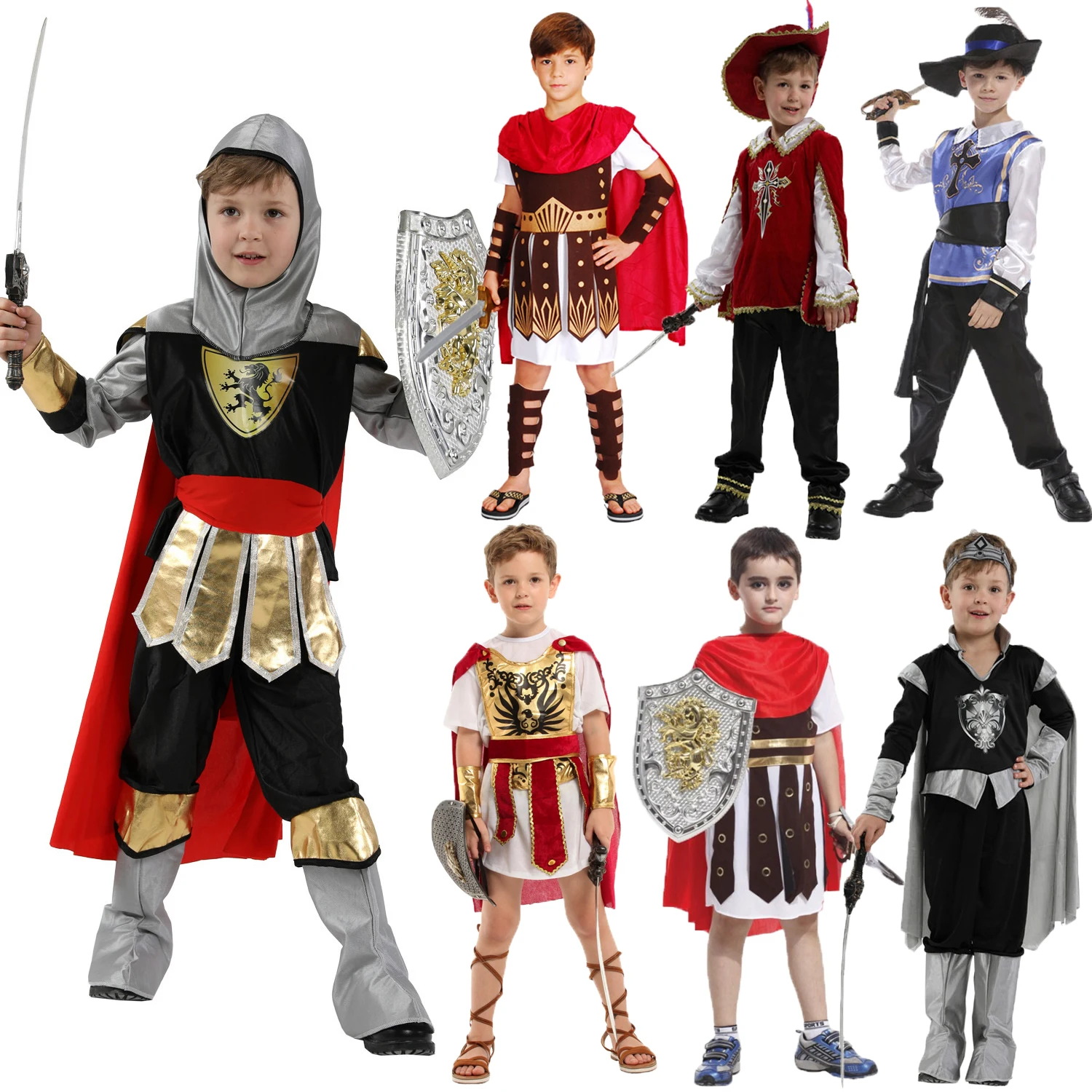 Umorden Bambini Bambini Antichi Romani Grecia Guerriero Greco Soldato Gladiatore Costumi Da Cavaliere Medievale Per Ragazzo Ragazzi Festa Di Halloween