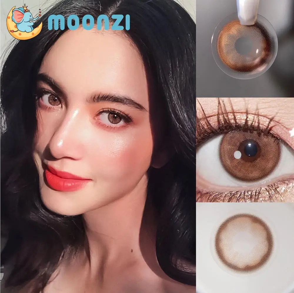 Moonzi Pink Brown Exclusive Unique Lenti A Contatto Small Beauty Pupilla Lenti A Contatto Colorate Per Occhi Prescrizione Miopia Annuale