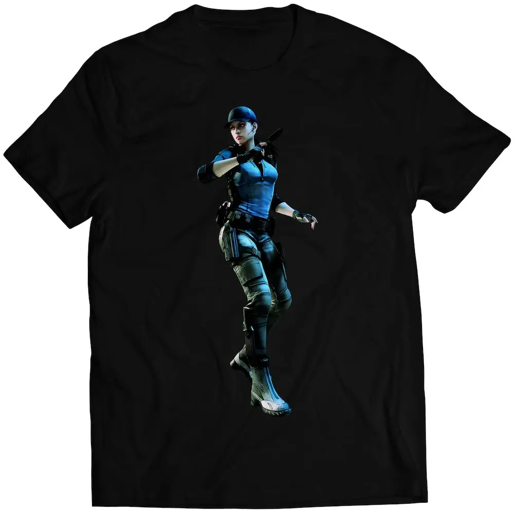 Jill Valentine Bcaa Suit Redfield Residence Evil Biohazard 5 Gold Premium T Shirt Vectorized Design