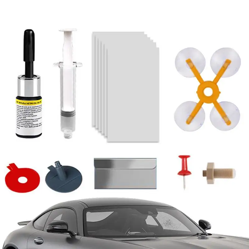Kit Di Riparazione Del Parabrezza Dell'Auto Strumenti Di Riparazione Del Vetro Del Parabrezza Automatico Forniture Di Riparazione Del Vetro A Lunga Du