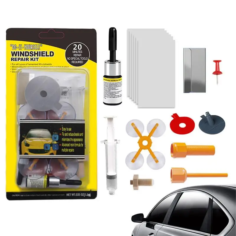 Kit Di Riparazione Del Parabrezza Dell'Auto Strumenti Di Riparazione Del Vetro Del Parabrezza Automatico Forniture Di Riparazione Del Vetro A Lunga Du