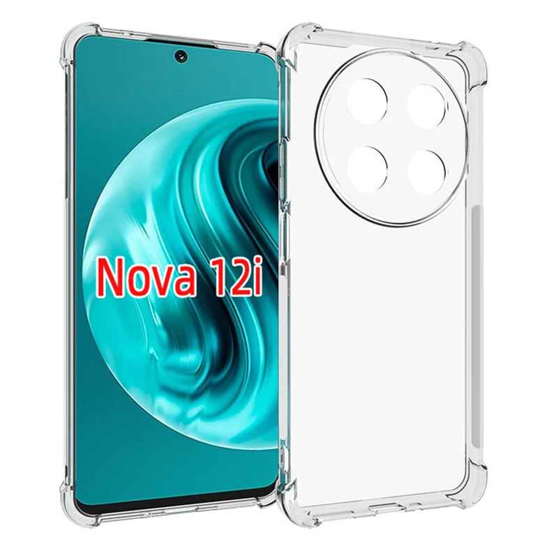Per Huawei Nova 12I Nova12I Custodia Cuscino D'Aria Airbag Antiurto Cover Posteriore Morbida In Silicone Custodia Trasparente Per Huawei Nova 12I 4G