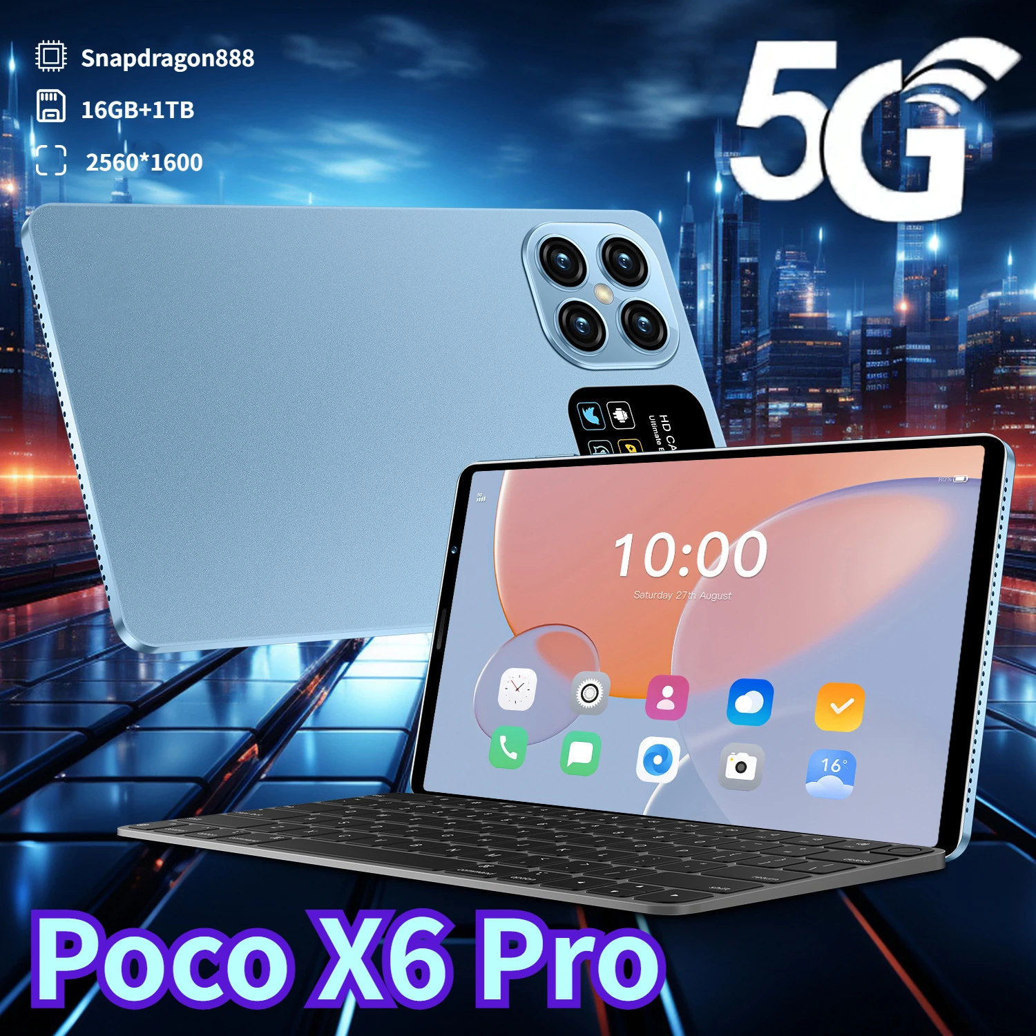 2024 Versione Globale Poco X6 Pro Tablet Pc Originale 16Mp Hd 16Gb 1Tb Tablet 5G Wifi Tablet Pc Android Google Play Snapdragon888