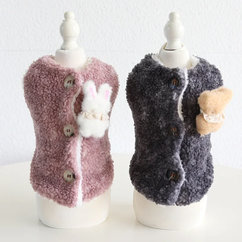 Milk Cute Bear And Rabbit Pull Flower Vest 2022 Autunno E Inverno Abbigliamento Per Gatti Abbigliamento Per Animali Domestici Abbigliamento Per Cani
