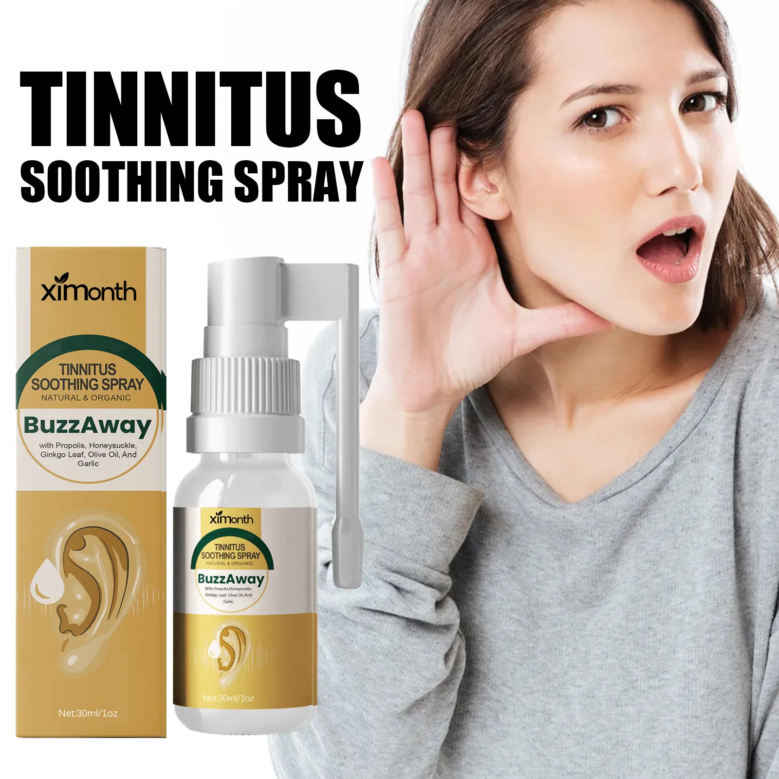 Detergente Per Le Orecchie Propoli Spray Per La Cura Dell'Acufene Alleviare Il Acufene E Il Disagio Nell'Orecchio Pulisci Le Gocce Per Le Orecchie Del