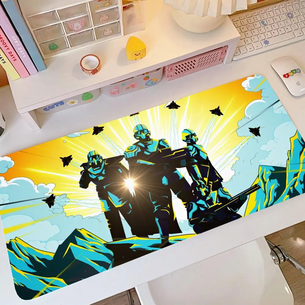 Mouse Pad Non-Slip Rubber Edge Locking Mousepads Game Play Mats Popular Shooting Game Helldivers 2 For Notebook Pc Computer