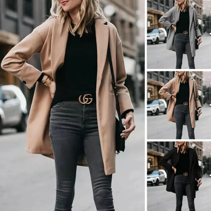 Giacche Casual Da Donna Traf Abbigliamento Da Ufficio Cappotto Solido Da Donna Traffico Ufficiale Giacca Da Donna A Maniche Lunghe Zara Per L'Autunno 