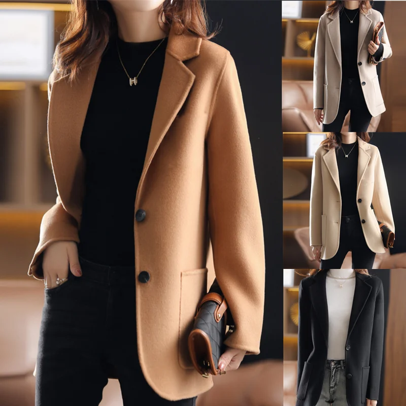 Traf Solid Ladies Jackets Custom Manica Lunga Traffic Ufficiale Zara Monopetto Soprabito Di Lana Da Donna Per La Primavera Inverno