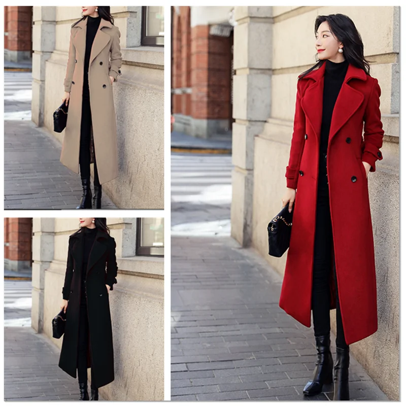 Trench Da Donna Add-Long Con Cintura Cappotto Da Donna Cappotto Di Lana Da Donna Doppiopetto Ufficiale Zara Per L'Autunno Primaverile