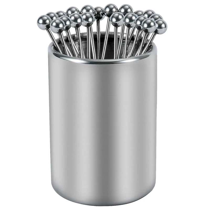 Scelte Per Cocktail In Metallo Da 20 Pezzi Con Kit Di Supporto, Scelte Per Cocktail In Acciaio Inossidabile, Spiedini Per Cocktail Riutilizzabili, Spi