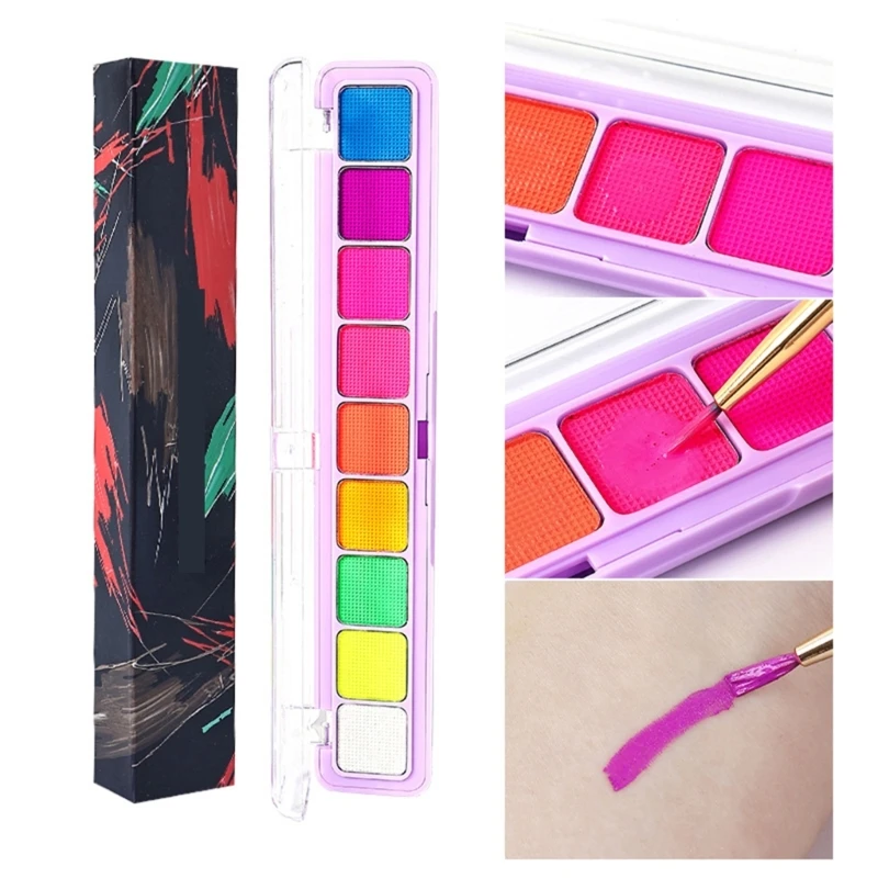 Ofbk 9 Colori Glow Face Body Painting Set Colori Glow In Dark Face Paint