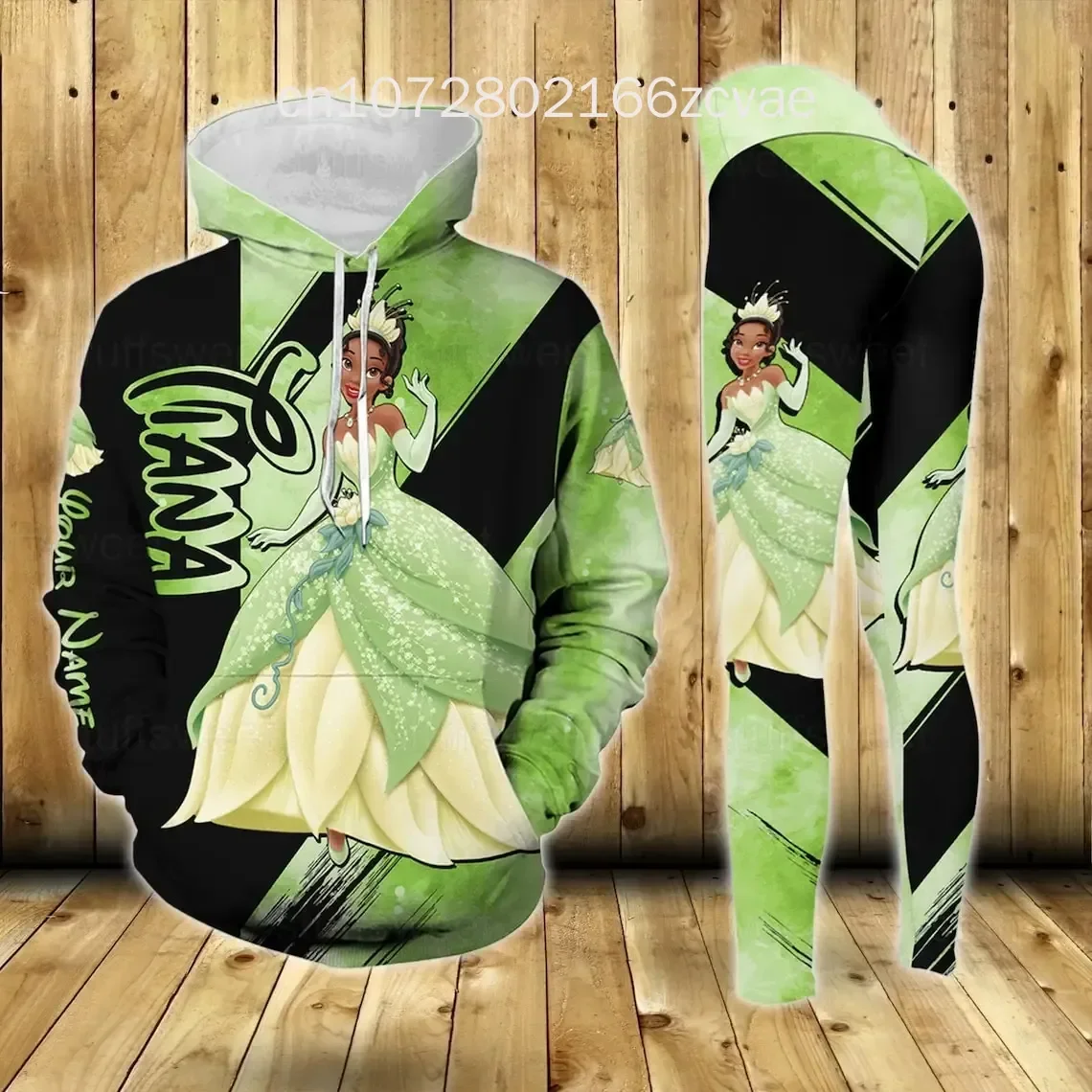 Felpa Con Cappuccio Disney Princess Tiana Felpa Con Cappuccio Da Donna Pantaloni Da Yoga Set Leggings Da Yoga Da Donna Disney Felpa Con Cappuccio Tuta