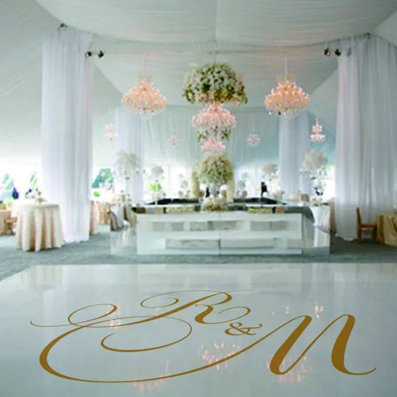 Dance Floor Decal Wedding Floor Sticker Gold Vinyl Floor Sticker Decor Murales Bomboniere Per Feste Di Matrimonio Navata Runner Decor 3 We36