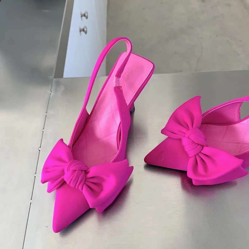 Doghc Zapatos De Tacon Fino Con Nudo De Mariposa Para Mujer, Calzado Vestir Sexy, Tacones Altos, Novedad De Verano 2024