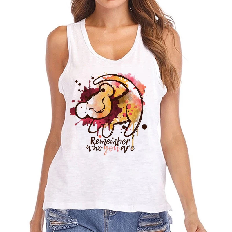 Anime Hakuna Matata Tshirt Vest Tnak Top Disney The Lion King T Shirt Cropped T-Shirt Donna Crop Top Vest Top Tees Vestiti