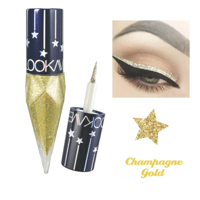 Eyeliner Impermeabile Glitter Paillettes Ombretto Diamante Lucido Ombretto Eye Liner Argento Oro Rosa Colore Trucco Cosmetici Di Bellezza