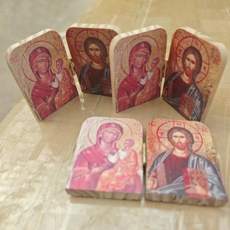 Creative Christ The Teacher E Virgin Of Kazan' Catholic Ortodossa Icon Diptych Per Viaggi A Casa Display Regalo Religioso