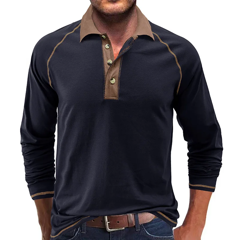 Autunno Abbigliamento Uomo Manica Lunga Risvolto T-Shirt Polo Da Uomo Bottoming Shirt Uomo Top Gd-Bc