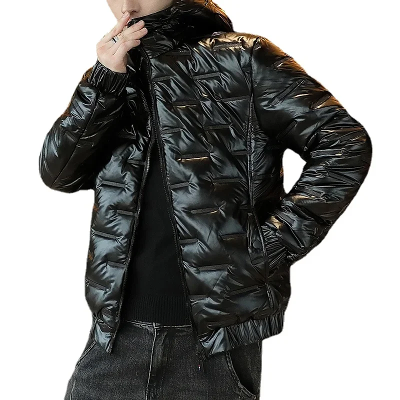 Giacche Invernali Uomo Parka Luminoso Addensato Giacche Impermeabili Calde Piumini Maschili Abbigliamento Uomo