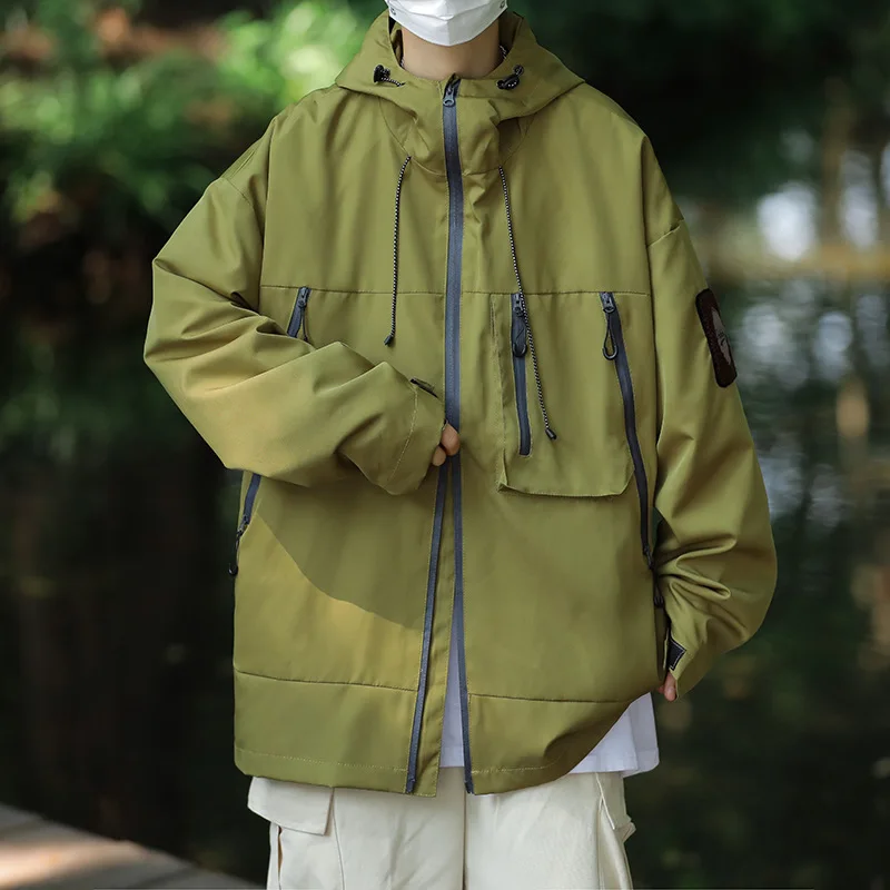 Giacca Da Trench Impermeabile Da Uomo Giacca Da Tempesta Di Moda Da Uomo Cappotto Cargo Allentato Cappotto Invernale Da Uomo Giacca Impermeabile Da Uo