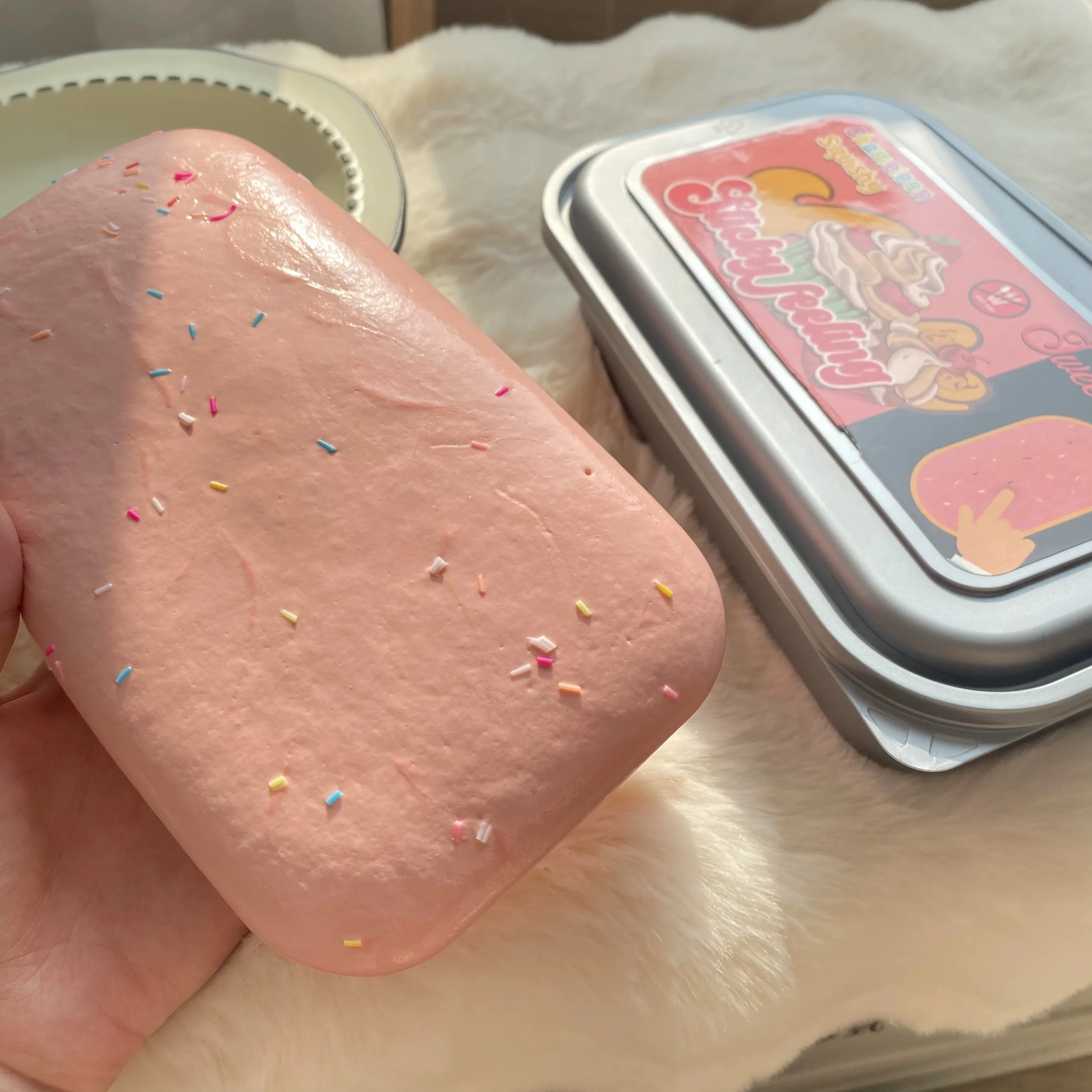 Squishy Toy Slow Rising Sticky Box Cake Squeeze Butter Ice Cream Squishy Fidget Toy Antistress Release Hand Relax Gift