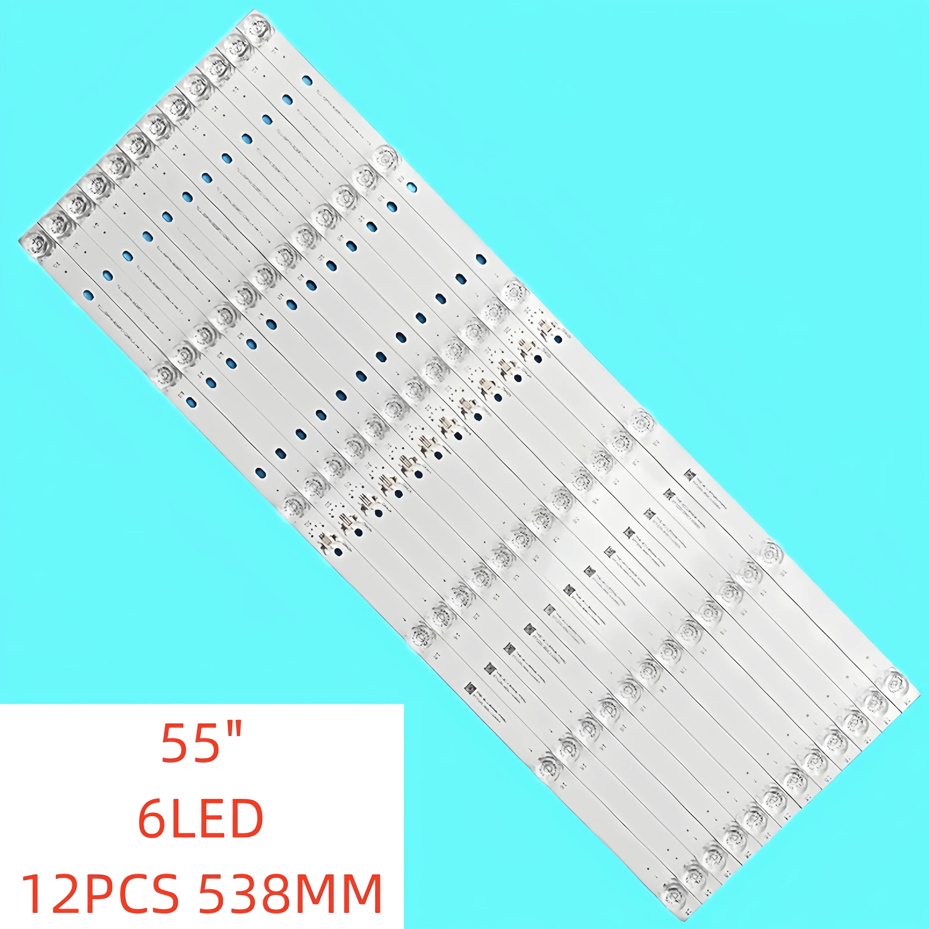 12 Pz/Set Nuova Striscia Di Retroilluminazione A Led Per Tcl 55 "Tv 55 C716 55 C78 55 C715 55 C717 Tcl-55P10-3030Fc-12X6-Lx20200106 Yhf-4C-Lb5506-Yh10