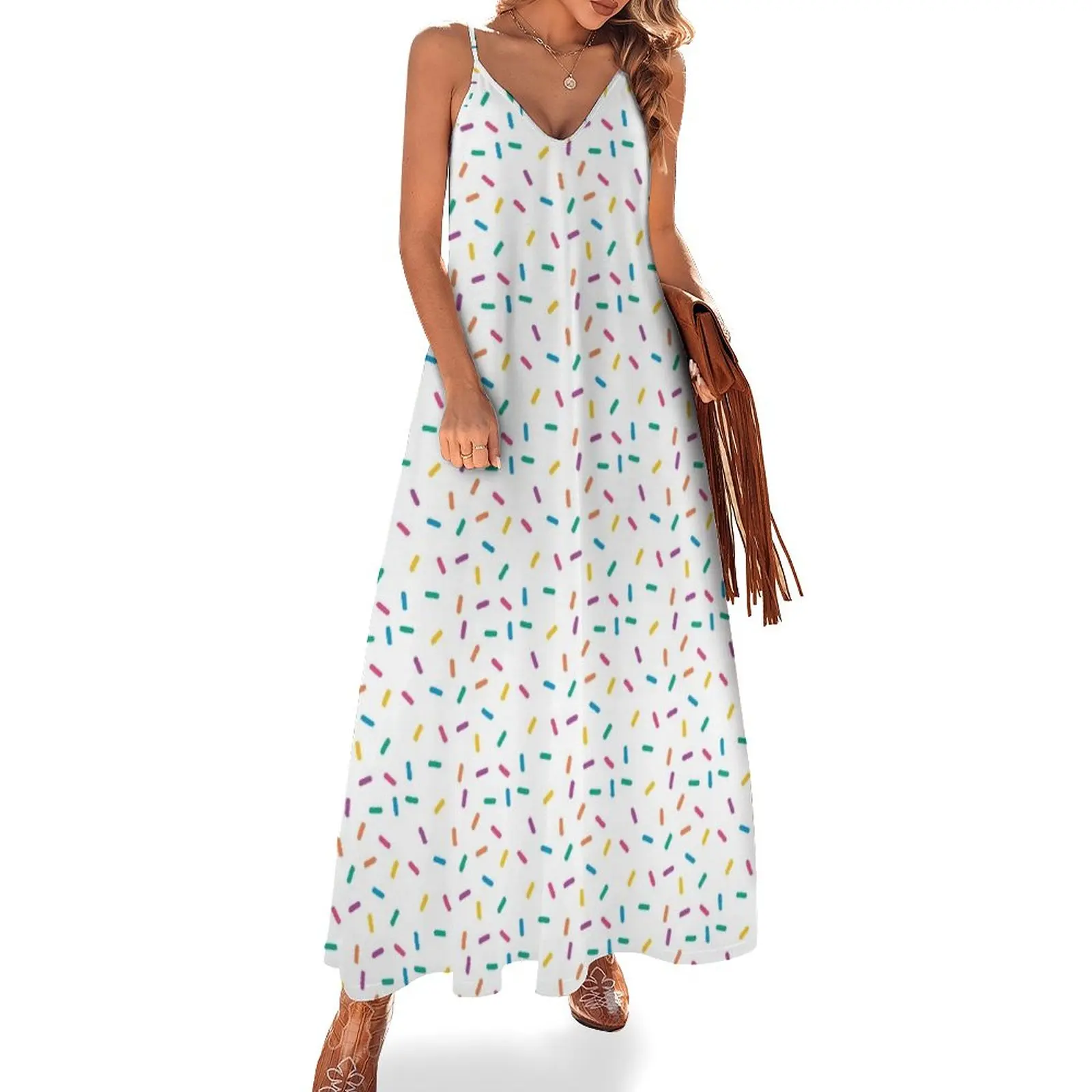 Spruzza Abito Senza Maniche Donna Abiti Lunghi Donna Lunga Donna