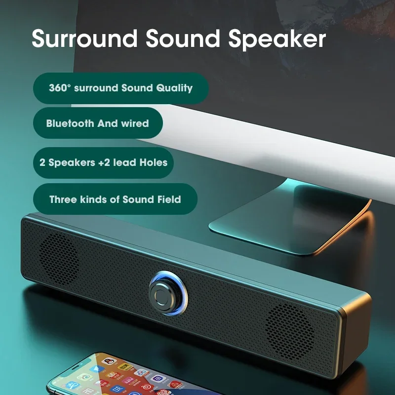 Per Tv Subwoofer Cablato Stereo Strong Bass Sound System Computer Soundbar Bluetooth 4D Surround Speaker Home Theater