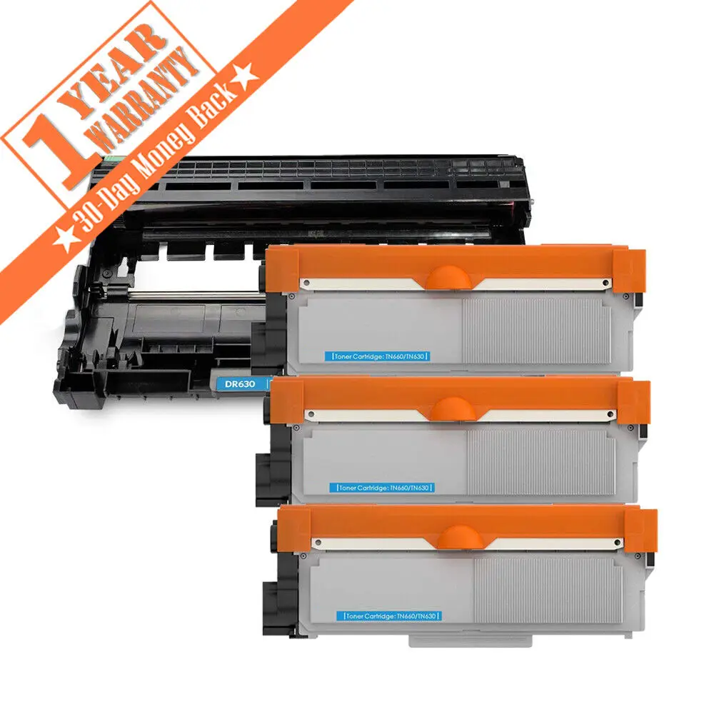 Tamburo Toner 3Pk Tn660 E 1Pk Dr630 Per Brother Mfc-L2700Dw Mfc-L2740Dw Hl-L2380Dw