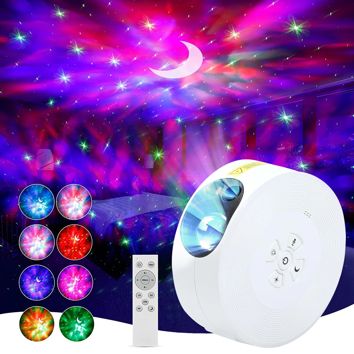 Star Projector Light Colorful Nebula Cloud Night Lights Con Remote Dynamic Galaxy Star Night Lamps Per Camera Da Letto Giochi Room Party