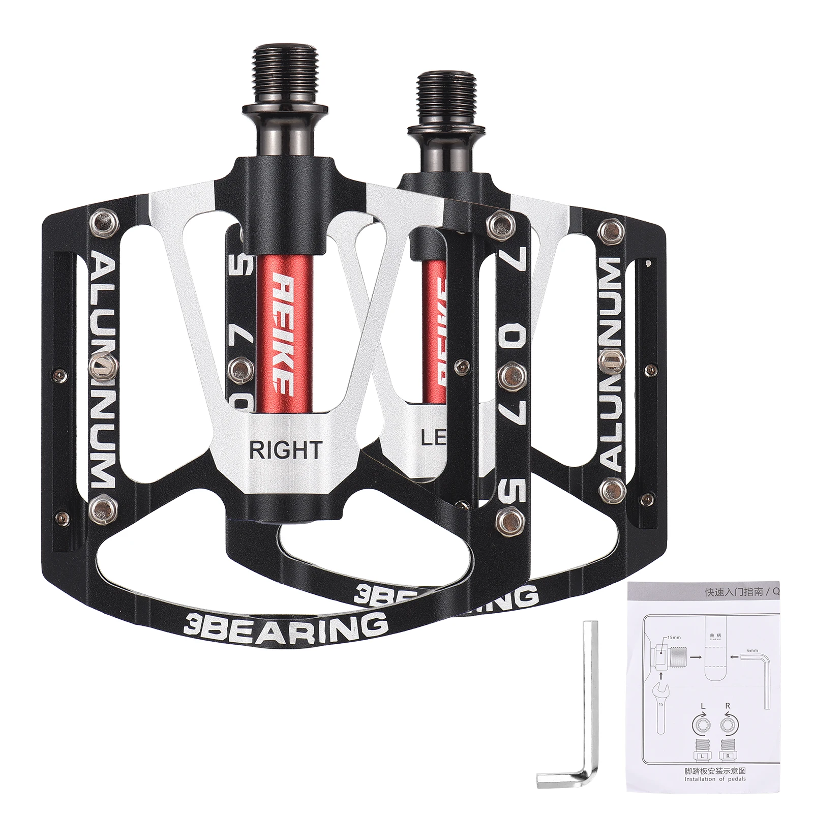 Aeike Mountain Bike Pedals Lightweight Aluminum Bicycle Pedals Mtb Road Bike Cycling Pedals Platform