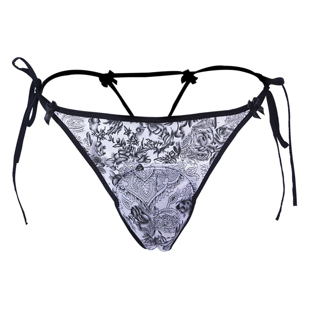 Uomo Sexy Crossdresser Camel Toe Perizoma Mutandine Sissy Mutande Lace-Up Vita Bassa G String Intimo Slip Erotici Aperti