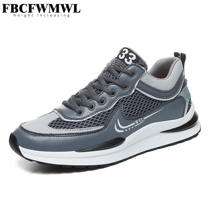 Nuovi Arrivi Aumento Interno Scarpe Da Uomo Sneakers Casual Traspiranti Morbide Mesh Leisure Scarpe Da Ginnastica Da Uomo Scarpe Da Passeggio Estive A