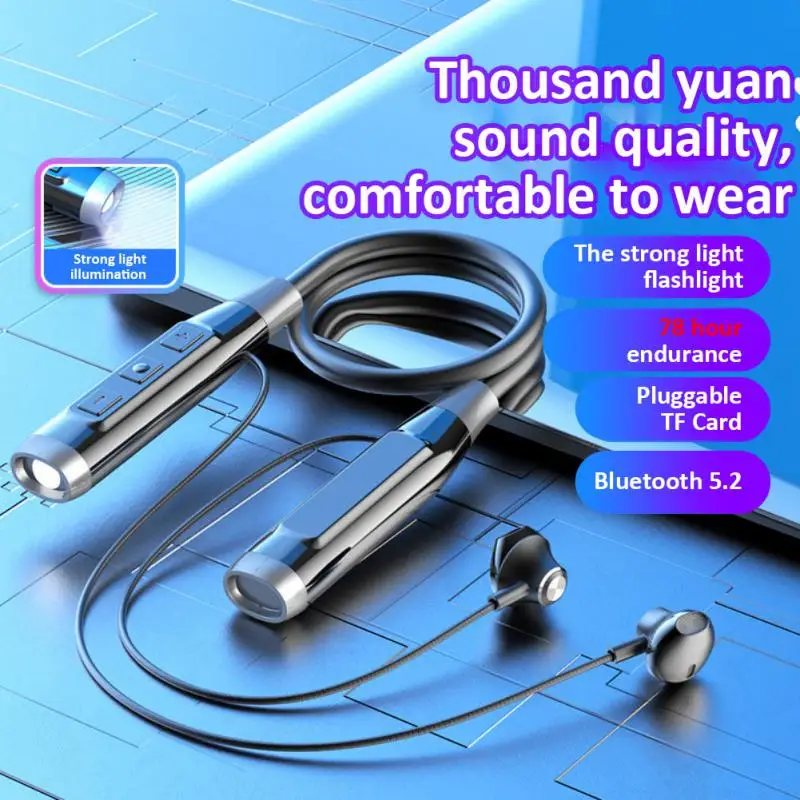 Bt-35 Wireless -Compatibile Sport Auricolare Stereo Bass Magnetic Neck Hanging Headphone Con Fleleglight Support Tf Card