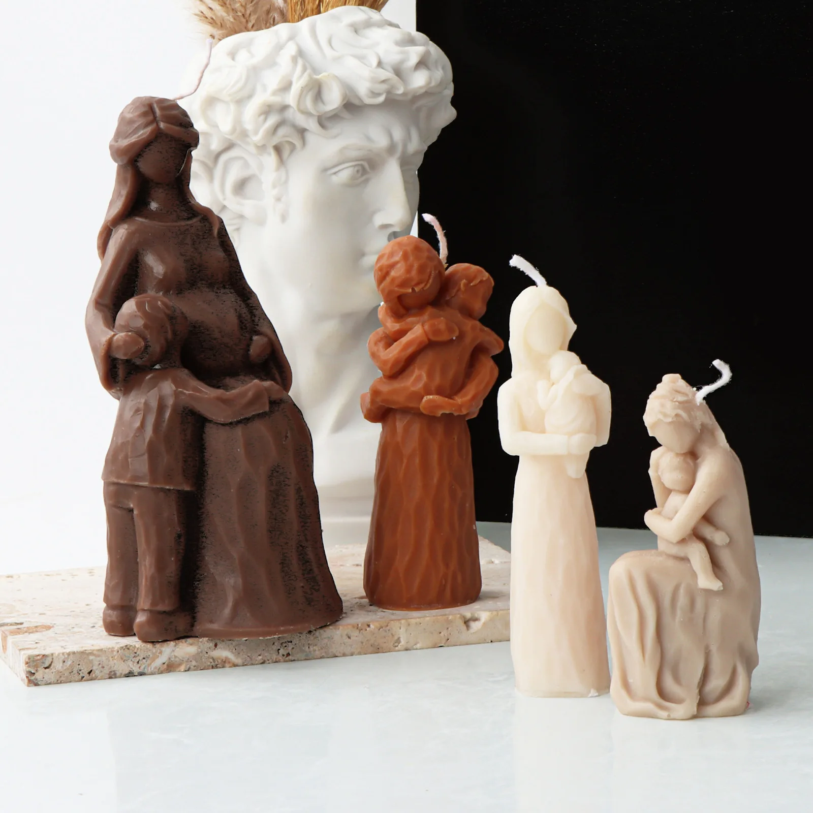 Festa Della Mamma Mamma Mano Bambino Candela Stampo Resina Fai Da Te Che Fa Palma Che Tiene Il Bambino Fatto A Mano Sapone Stampo Rosa Angelo Statua D