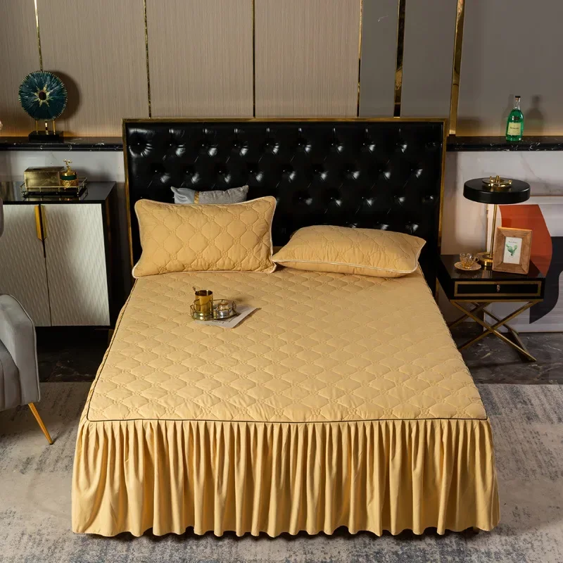 Soli2 Set Lenzuola Gonna Volant Copriletto Matrimoniale Colcha Cama Colcha Para Cama De Casal Lenzuolo S15994-S16006