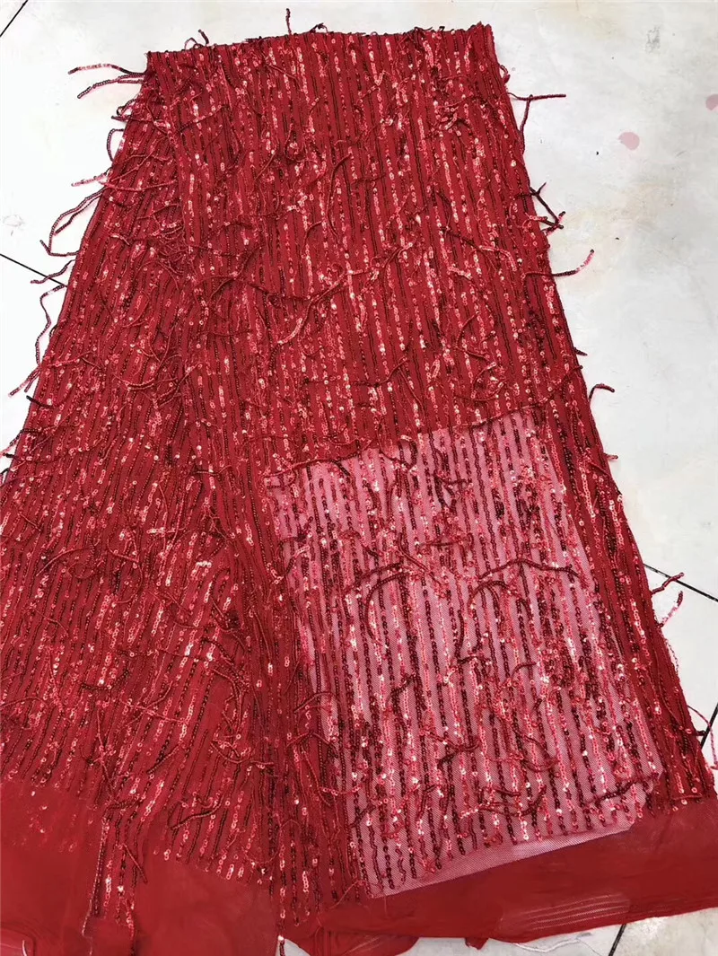 Nizza Cercando Ricamo Paillettes Tulle Tessuto Di Pizzo Di Maglia H-1971021 Con Buona Qualità Per Il Vestito Da Partito
