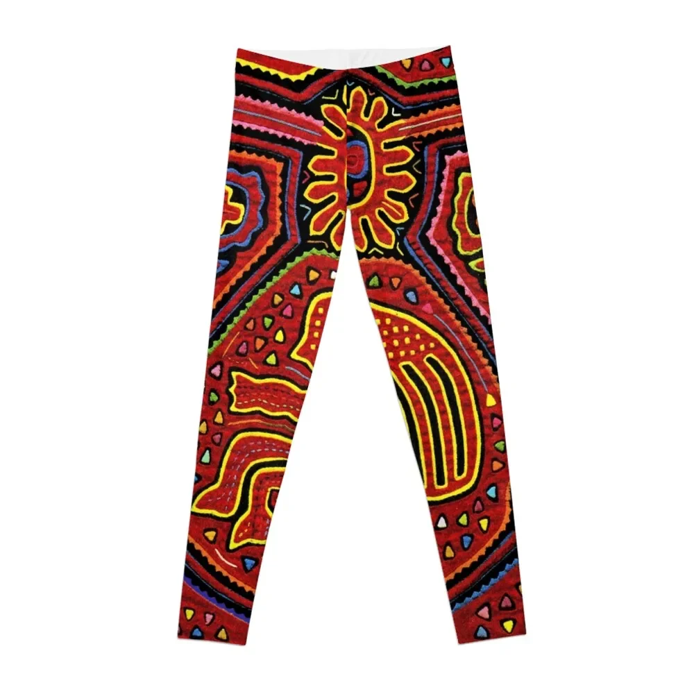 Kuna Indian Mola Girl On Bike Leggings Sport Tennis Per Leggings Push Up Leggings Da Donna