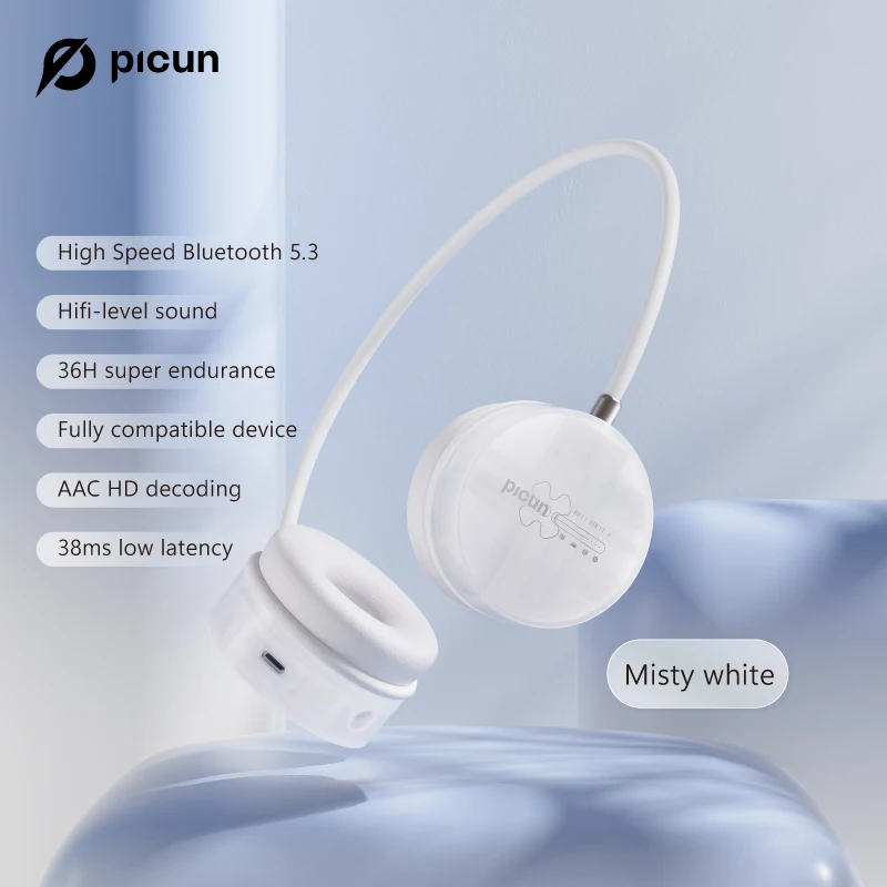 Picun I30 Cuffie Wirless Auricolare Bluetooth Sport Musica Auricolari Per Ragazze Luce A Portata Di Mano Sopra L'Orecchio Cuffie Gamer Girl Gift