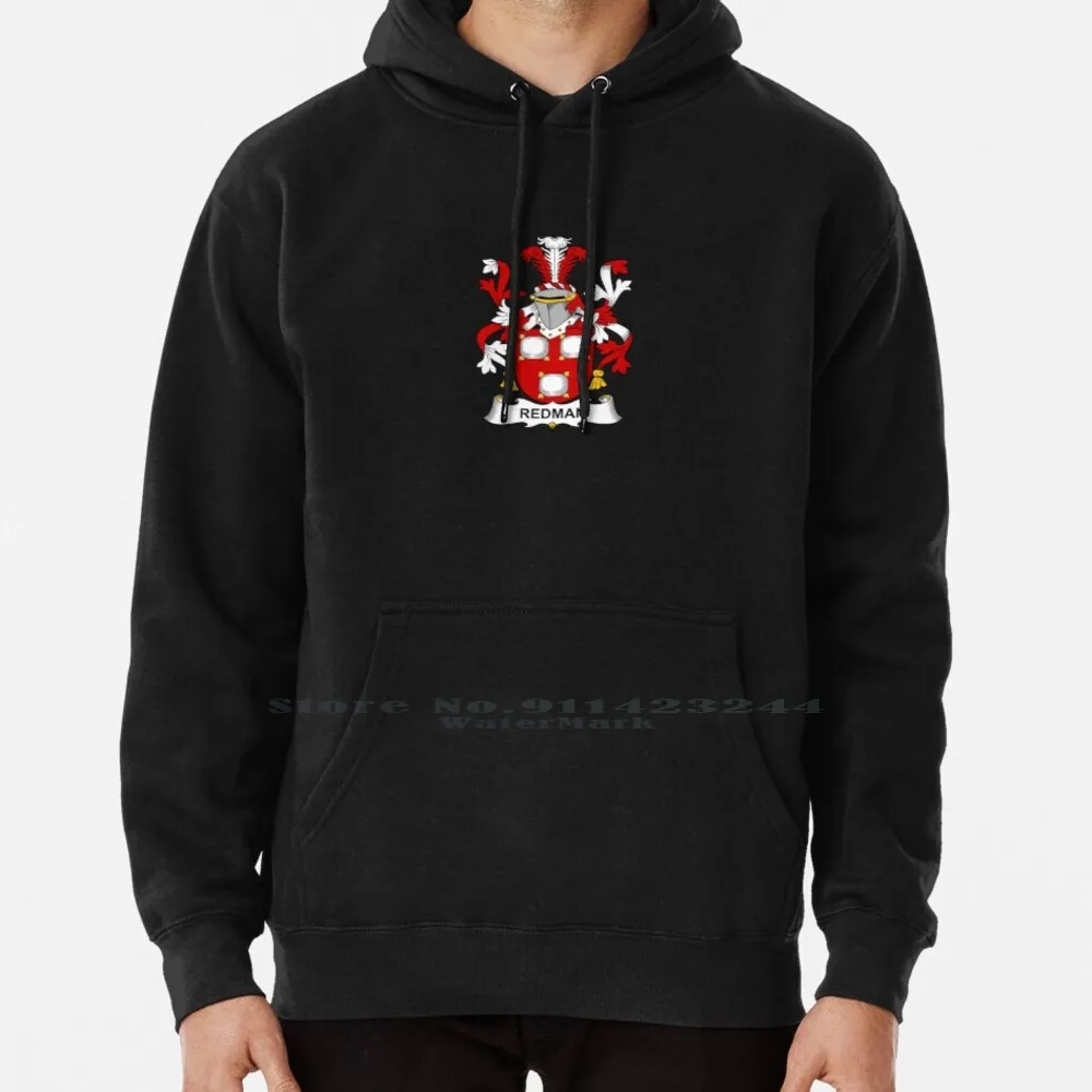 Redman Coat Of Arms-Family Crest Shirt Felpa Con Cappuccio Maglione 6Xl Cotton Last Name Family Heraldry Ancestry Redman Coat Of Arms Redman