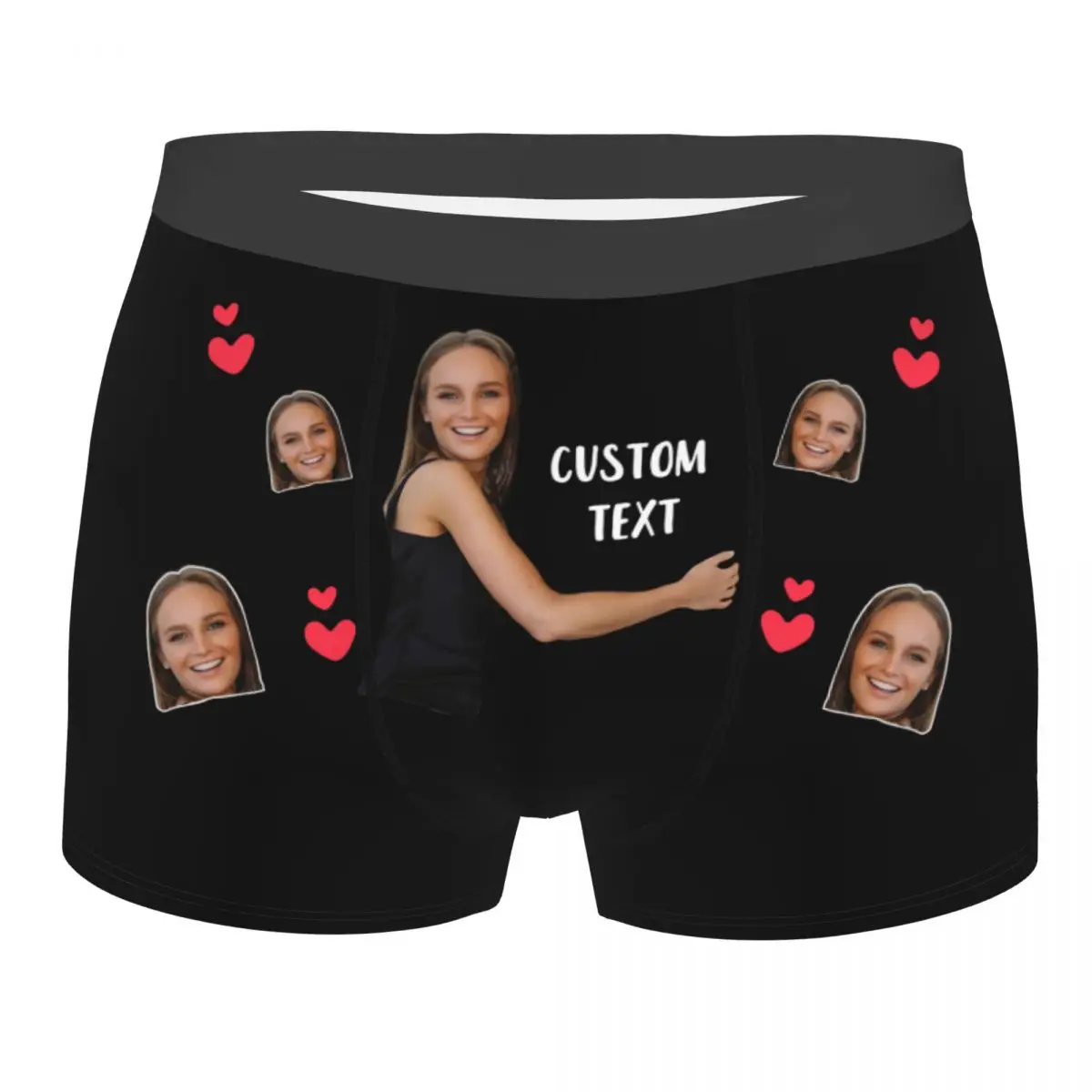 Personalizzato Personalizzato Viso Foto Biancheria Intima Lunga Da Uomo Regalo Di San Valentino Boxer Mutandine Mutande Traspiranti Per Homme