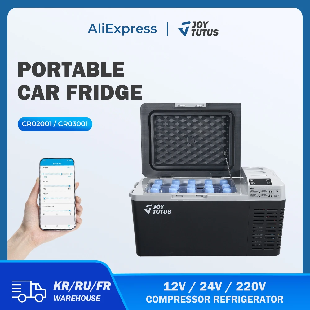 Joytutus 12 V Frigorifero Per Auto 20L/29L 12 Volt Compressore Mini Frigorifero Portatile Piccolo Dispositivo Di Raffreddamento App Controllo Congelat