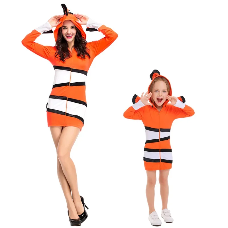 Trovare Nemo Clownfish Costume Cospaly Kids Girl Adult Women Dress Animated Film Nemo Abbigliamento Halloween Christmas Party