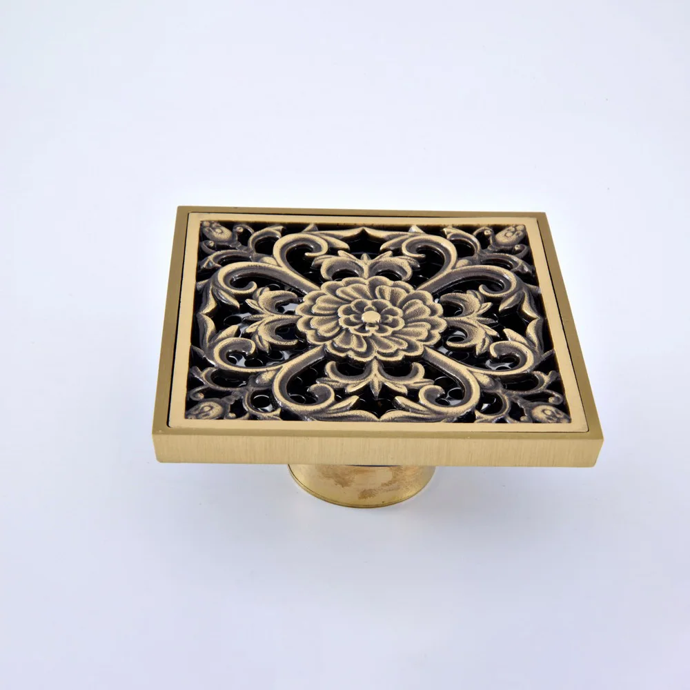 Scarichi Piazza In Ottone Antico Bagno Doccia Di Scarico Strainer Piano Di Copertura Balcone Deodorante Griglia Rifiuti Bagno Scarichi Nhr065