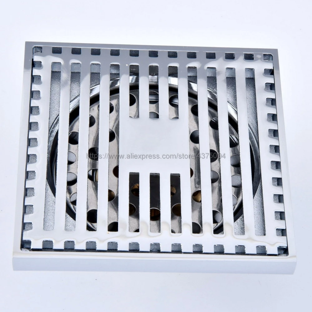 Scarichi 10X10 Cm Piazza Chrome Bagno Doccia Di Scarico Strainer Piano Di Copertura Balcone Deodorante Griglia Rifiuti Bagno Scarichi Nhr072